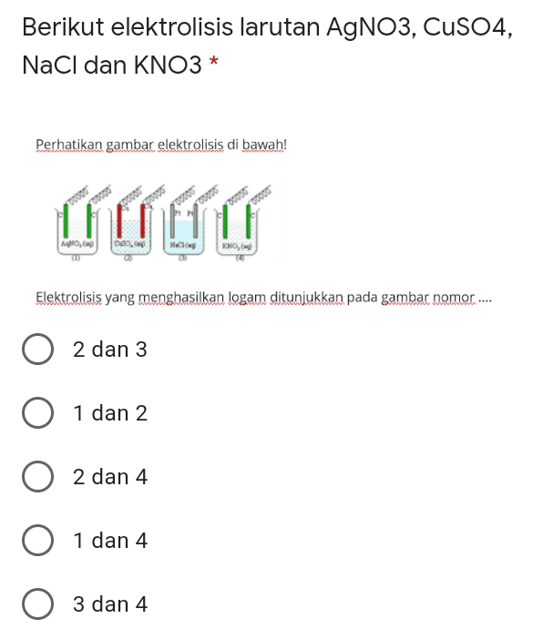 Berikut Elektrolisis Larutan Agno3 Cuso4 Nacl Dan Tanya Mipi 5483