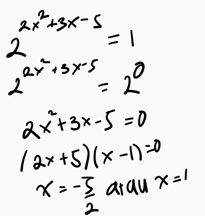 perisxs - 2 2x+3x-s 2 = | 2 20 2x+3x-5=0 1 2x+5)(x-1)=0 X --I arau x=1 2 