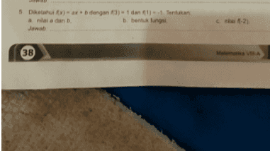 5 Dirofi-ax. dengan 13) 1 dan 1) - - Tentan nila dan te lungo с на 1-2 38 
(c) Jawablah soal-soal berikut dengan singkat dan tepat. 1. Diketahui A = (0,4,8, 12, 16) dan B - (0,1,2,3,4,5). a. Tulislah himpunan pasangan berurutan yang menyatakan relasi'a empat b. Buatlah diagram panah untuk relasi tersebut Jawab: 2. Setiap himpunan pasangan berikut menunjukkan relasi dari himpunan PK manakah yang merupakan pemetaan? a. ((1.3), (2,4), (1,5)) C (3,0), 12, 1), (1.8)) b. ((3, 2), (3, 1), (3, 0)) d. (0,4), (1,3), (2, 2)) Jawab: 