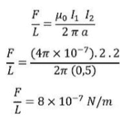 FHO 11 12 L 2πα F (414 x 10-7).2.2 L 27 (0,5) F L 8 x 10"? N/m 
