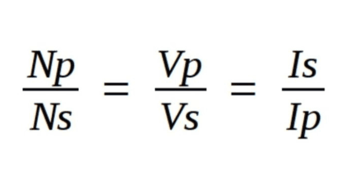 Np Is II Vp Vs II Ns Ip 
