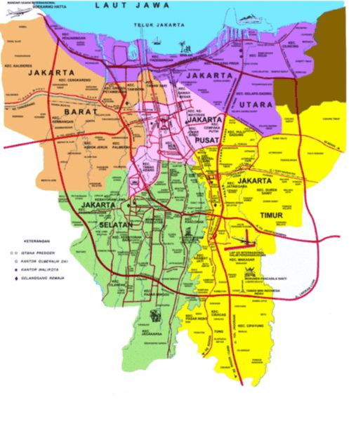 ROTTA LAUT JAWA TELUK JAKARTA JAKARTA JAKARTA UTARA BARAT JAKARTA PUSAT JAKARTA JAKARTA TIMUR SELATAN 
