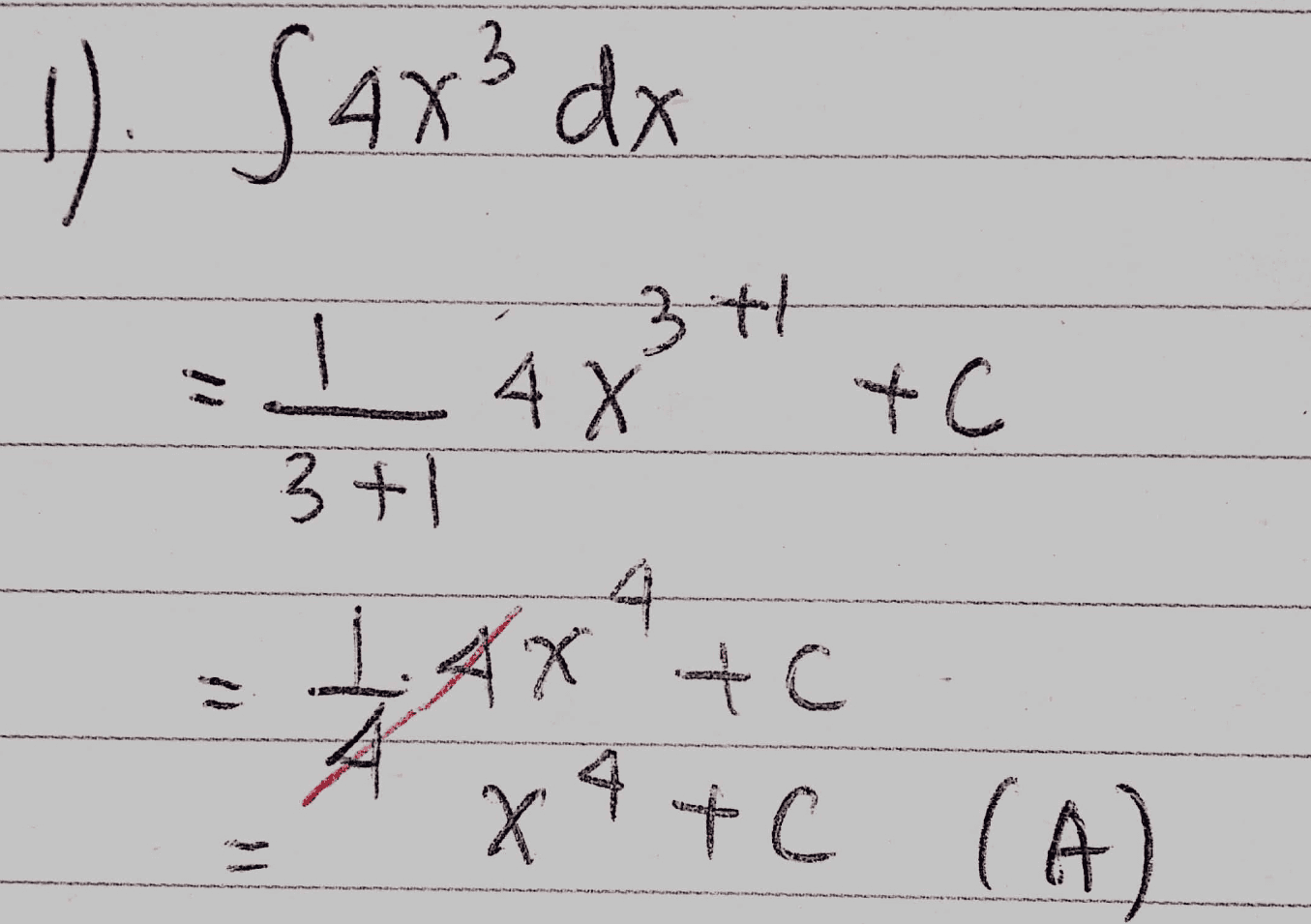 1). S 4x² dx 3t I 4x +C 3+1 20. 4 Ax to x 4 +C (A) 