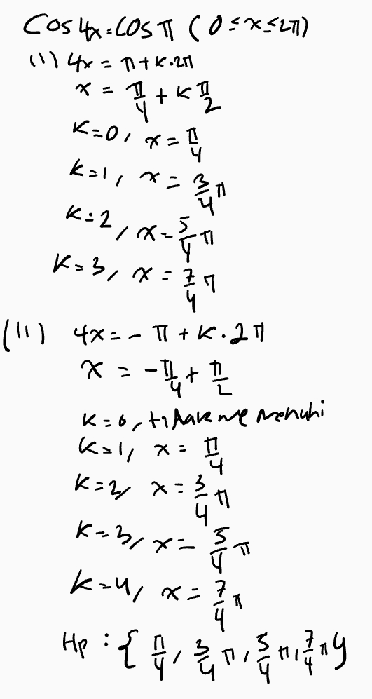Cosbaa=CosT (0 <x<tl) "나 = HKT 1+ X= k01= x : 9 - k2, 서유 K=3, = 7 () {x: - Ⅱ+k.20 2 파 9 k=0,thAae me menuhi 山 k로 크르 니 K K3 k 개, 스 퀘 . { 