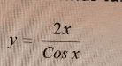 2x V Cos x 