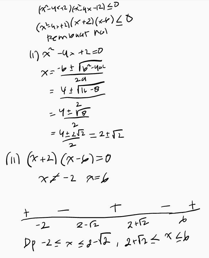 (X=4412)(x24x-12) 50 (754x+2)(x+2)(x)40 Pembaut nol 1128 -42 +2=0 x=-6 = 16²-yau 24 = 4 + 6-8 2 =y=ro 4 1 2 = =U = 252 =2152 2 ((x+2)(x-6)=0 xt-2 x=6 T 7 + ๆ q T- リーで 2+2 q5x7Y+P' ex-p5x57-da 