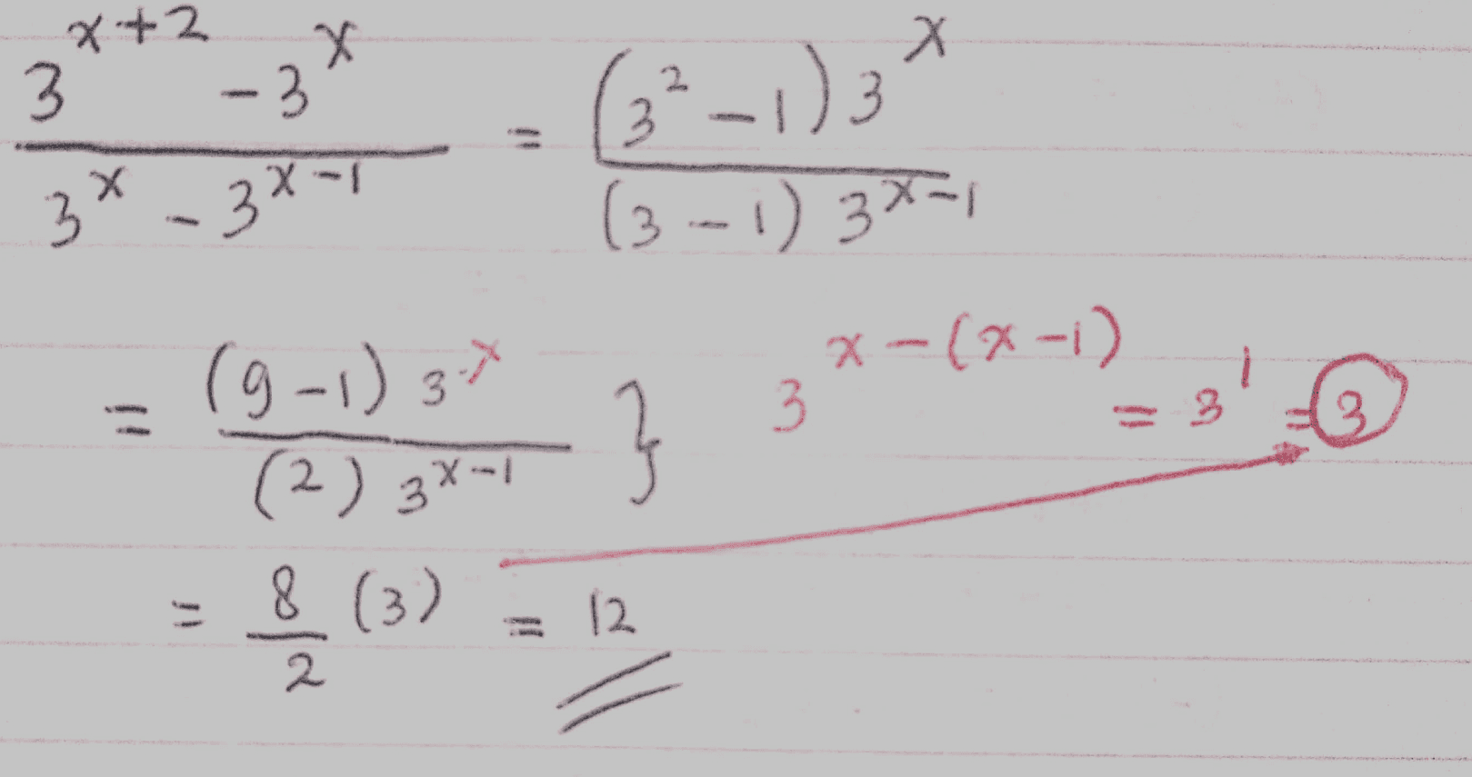 X X 3 X+2 x x -3 3- 3-? (3--1) (3-1) 3*-| 3. (-1) (2) 3X-1 x-(x -1) 3 8 (3) 12 2. 