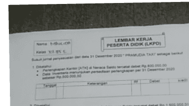 LEMBAR KERJA PESERTA DIDIK (LKPD) Sudad December 2020 " FRAMUDA TAXT AT SR 800 000.00 0000 
