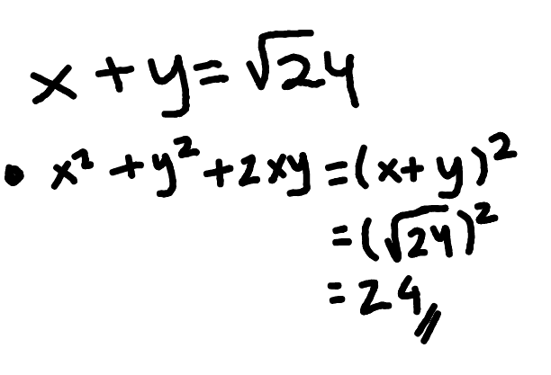 х+у= 24 ***+1xy =(x+y)? =(24)? :24 -“, 