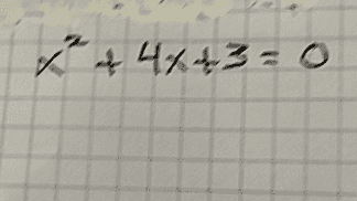 ✓744×43=0
x + 4x+3=0