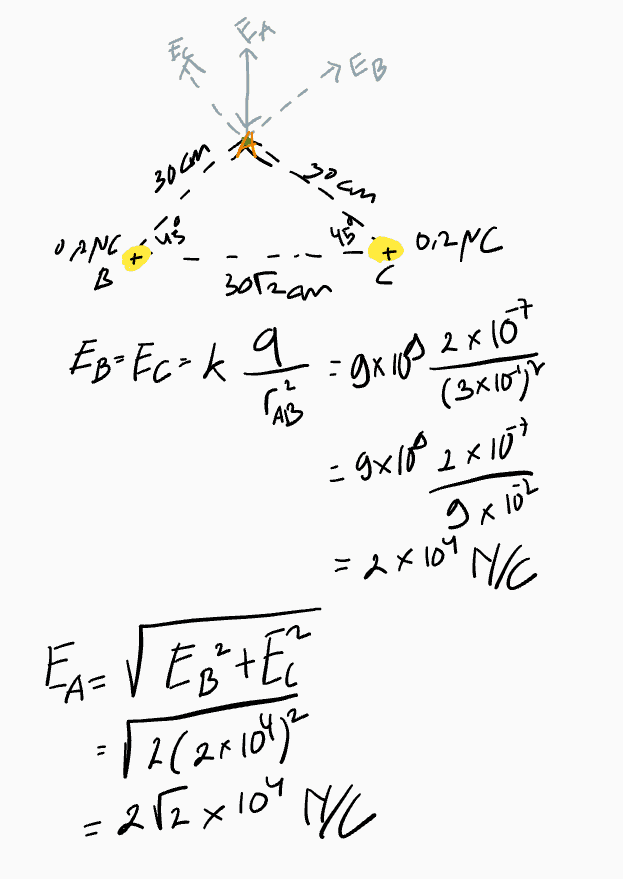 BA DEB zoan 30cm 146 02NC UANG .us B + 3otzan EB-Ec=k q 9 A =9x192x107 (3x1097 - gx10 2x107 د 9x102 x = 2x104 NIC EA= TEBE 12 (2110472 =282 x 10" NC 