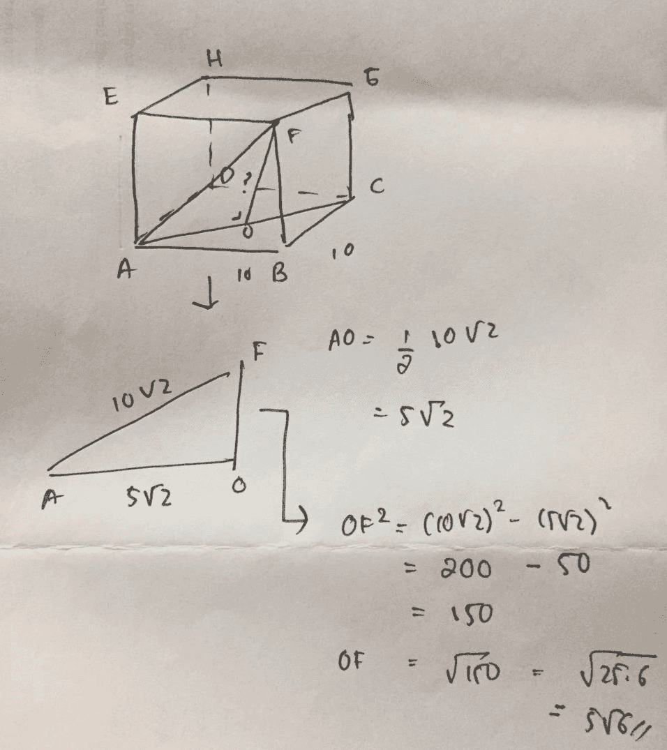 E A 10 10 B AO =1OV2 10 V2 A Op?= (ror2)?- crvz) = 200 -50 = 150 OF Viño %3D 
