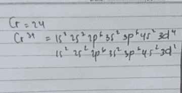 Cr=24 Cost = 15² 25² 2p * 35 sprys" 3d" 16 28 apr 3st sp*us 3d 