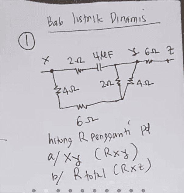 Bab listrik Dinamis (0) X Х 20. ЧF - 6 + 1 22. ŠAsh 742- г 6.- hitung R pengganti pd / Хя (3 b/ R total CRxz) 