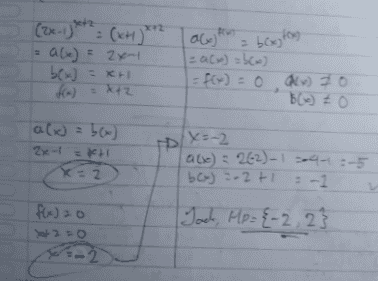 X2 a(x) = = boxy foxy 2 1 = 2- bex) = x+ f(-) = x+2 fr 06) = aCx)=bco) = f(x) = 0 d) 30 B) ZO a(x) = b (4) 2x-1 * x=2 x=-2 ab) 3262)-1 2-4-5-5 bCx) : 2t f(x) = 0 Joch, Mp= {-2, 2} 20 