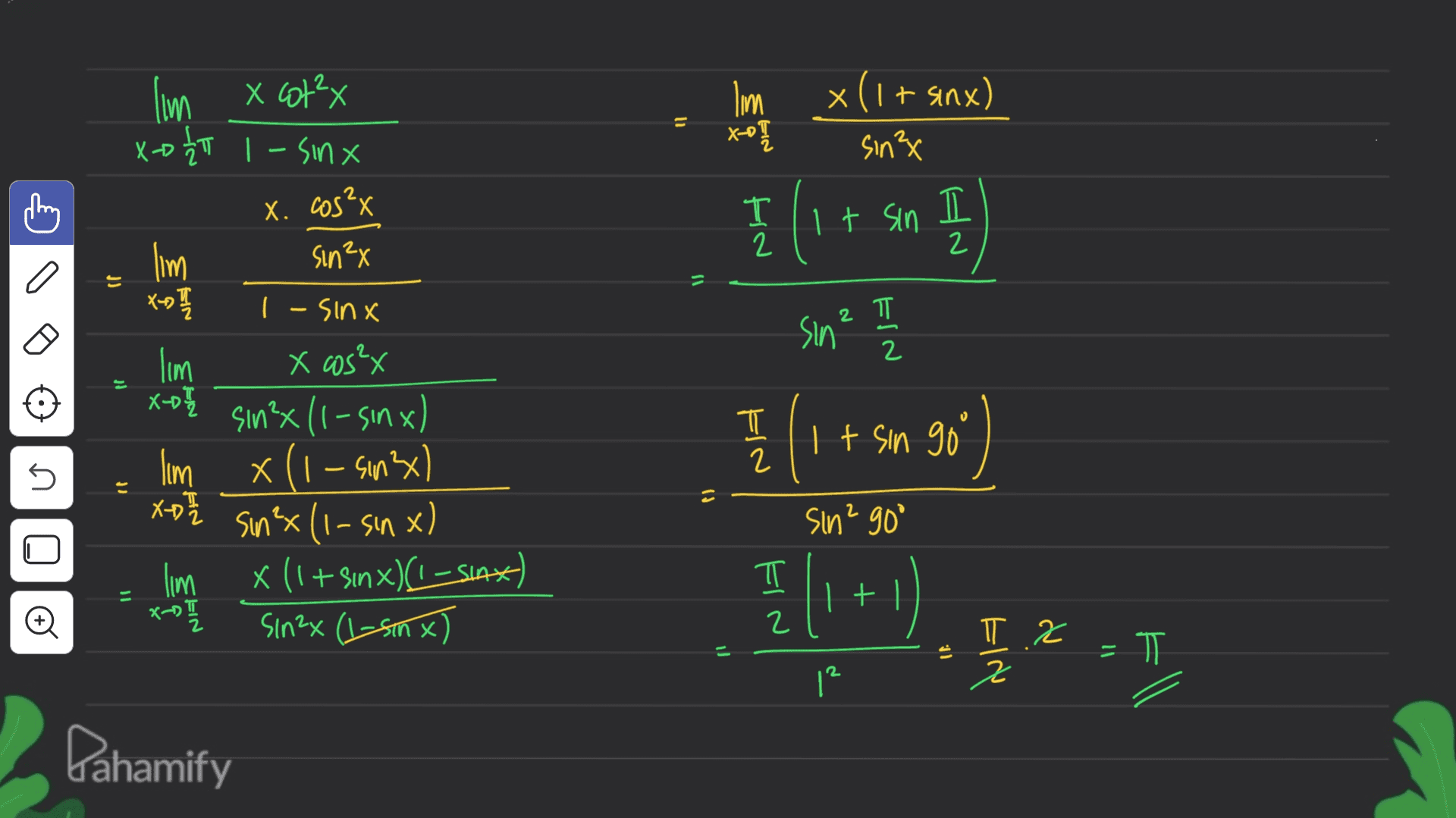 Ilm X cot²x Xqt x +1 11 lim x(lt sinx) xor sin 0-X X- ) (oht 1-sinx thing X. cos²x T 2 1 It sin ( 1 I X₂ UiS a J) mil & lax 삐 2x sin? I 뉴 2 2 ft l () x 1-sinx lim X cos²x X-oh sin²x|1-sinx) I'm *(1-sin x) XD2 sinx(1-sin x) lim x (1+Sinx)(1-siax) - Sin2x (4-5mx) + ) { 7 (1+90 It sin goo 5 U ะ = (x sin² go° *) ㅠ Il Ni=ts +1 I e la * 2 ㅠ ㄹ C I = ป 11 EIN - T ㅠ 리 12 El Dahamify 