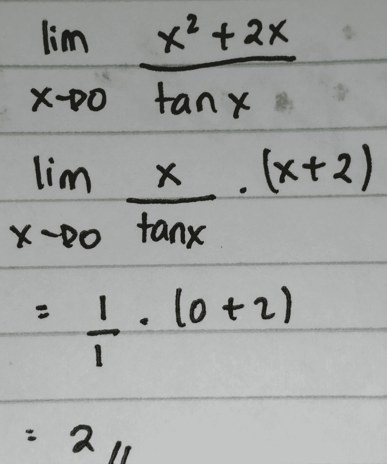 lim x²+2x X-DO tany X lim Х (x+2) X-Do tanx 1 10+2) -1- 1 : 2 2 11 