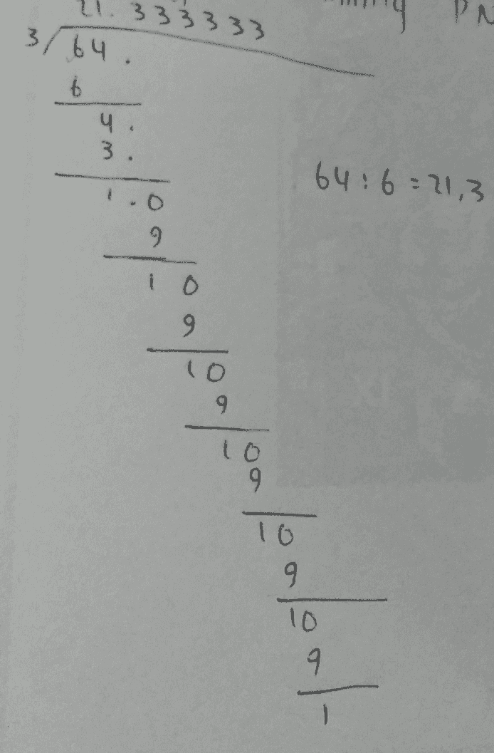 333333 3/ 64 PN 6 4. 3. 64:6=21,3 9 9 10 9 9 pospate 10 9 10 9 