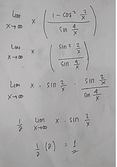 um 1 - COS ? Х X400 sin f/ +/X N/X LIM Sin 2 2 Х X 700 Sin a Lim x. sin 24 Sin / Xyoo Sin 4 Х um x. sin ã x700 3/ (el & 공 ) 4 