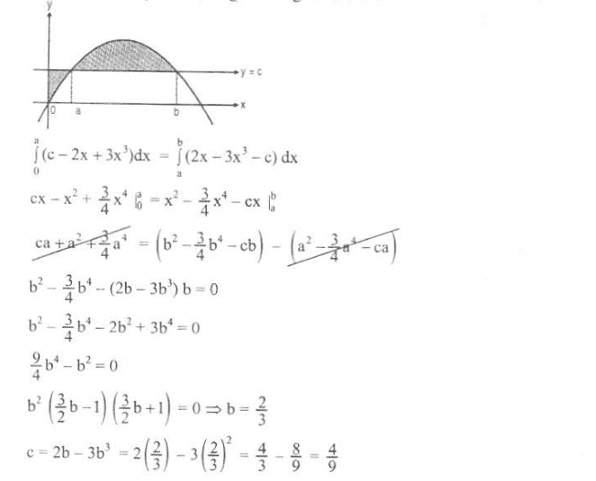 X a 0 jce - 2x + 3x)dx = f (2x 3x? c) dx cx -x?+ *** 6 = x?- ***-cx ( ca te faut = (62-26*-cb) – (a? -*-ca) b?- b*- (26 – 36%) b=0 b? - 26* – 2b²+ 3b* = 0 26* – b? = 0 b(1-1) (+1) - 0= b = } c = 26 – 35° = 2(3) – 3(3)} = 4 3 9 