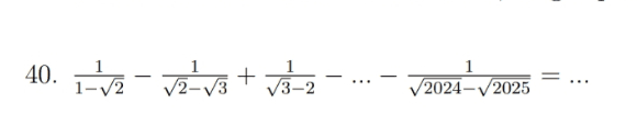 40. 人+ 3 + 1 2024 = ... 2025 