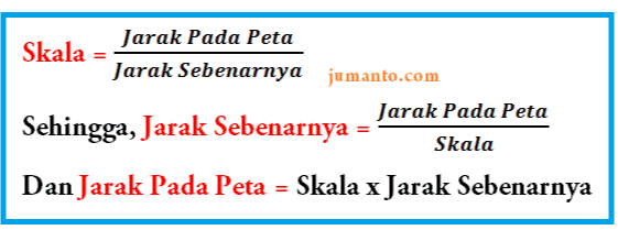 Jarak Pada Peta Skala Jarak Sebenarnya jumanto.com Jarak Pada Peta Sehingga, Jarak Sebenarnya Skala Dan Jarak Pada Peta = Skala x Jarak Sebenarnya 