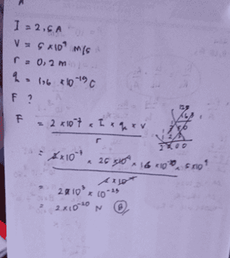 1 = 2,5A V = 6x10 m/s r = 0,2 m • 136 810196 F? F - 2x107 a 1 xq xv r EX 1702 xx10 « 26 500, 1607 STO? 2010 10 15 Axlot * 2.81020 M 2 