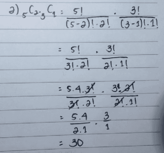 3) (y I 51 (5-3)!.3! 5! a!. 3! S. 4.3 al. 31 1 5.4 2.1 : 10 Jadi, 15+30+10 - 55 (0) 
3! إي :ووداء (2 (1. (3-1) و (2-5) 3 : $6 1. اح اح . إ3 : s.4.3.3 اد. و ام. الخ 3 1 : 5.4 .و 30 
Lo 31 (3-1) 3! 11.2 11 ४ 1)'s Cica '! (5-1)! 1! s। 41.1! 5.41 41.1 TOP :5 3 1 15 . 3!.M 1.-म 5. 