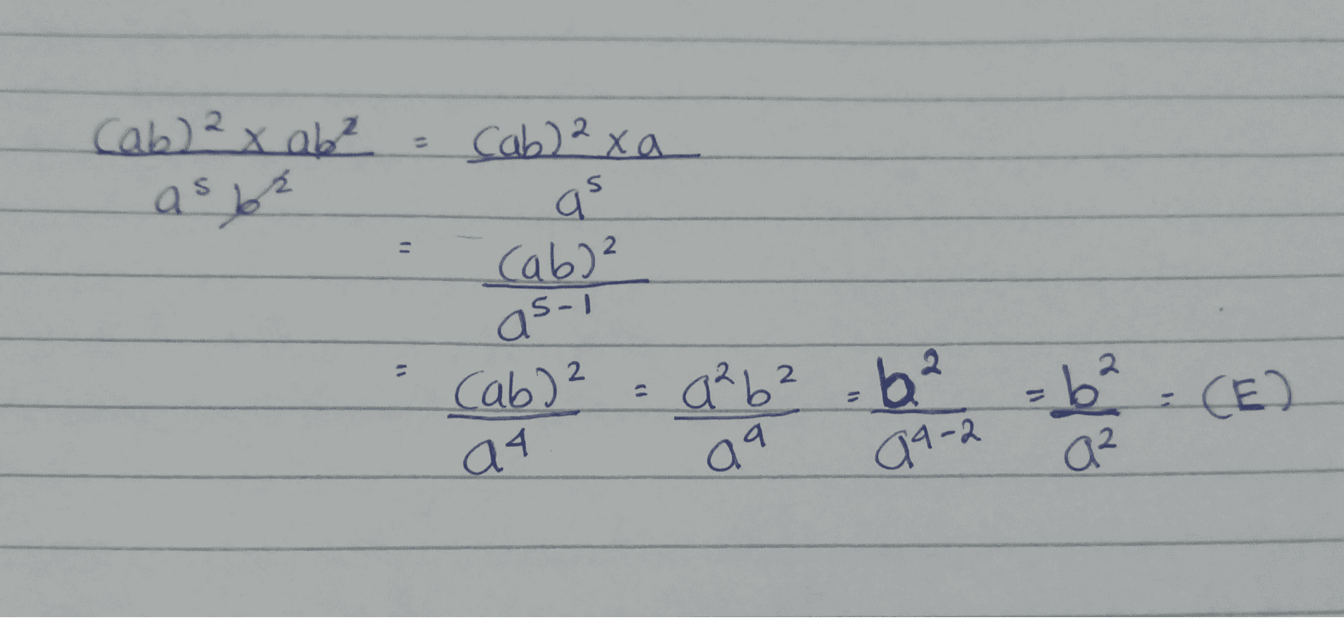 Cab) 2x a6² (1 Cab) 2x a as 2 (ab)² as-1 Cab)? : q²b² - 6² = 6²: (E) ² = IN 2 2. a4 aa 99-2 a² 