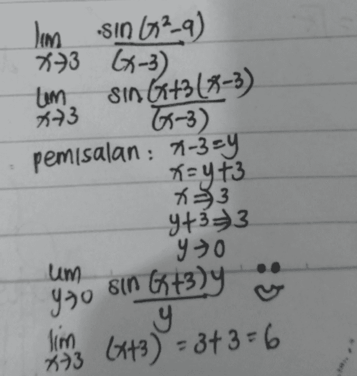 sin G+3 (8-3) I'm sin G2_9) 873 6-3) tem หร3 ज-3) pemisalan: 1-3cy x=yt3 *33 9+3=3 yo you ein G+3)y 9 Tim (x+3) = 3+3=6 um 273 