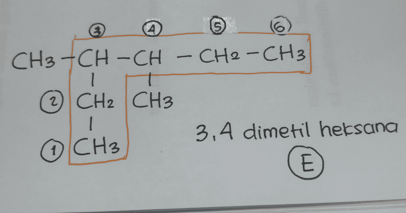 4 CH3-CH-CH - CH2-CH3 2 CH2 CH3 3,4 dimetil heksana 6 CH3 