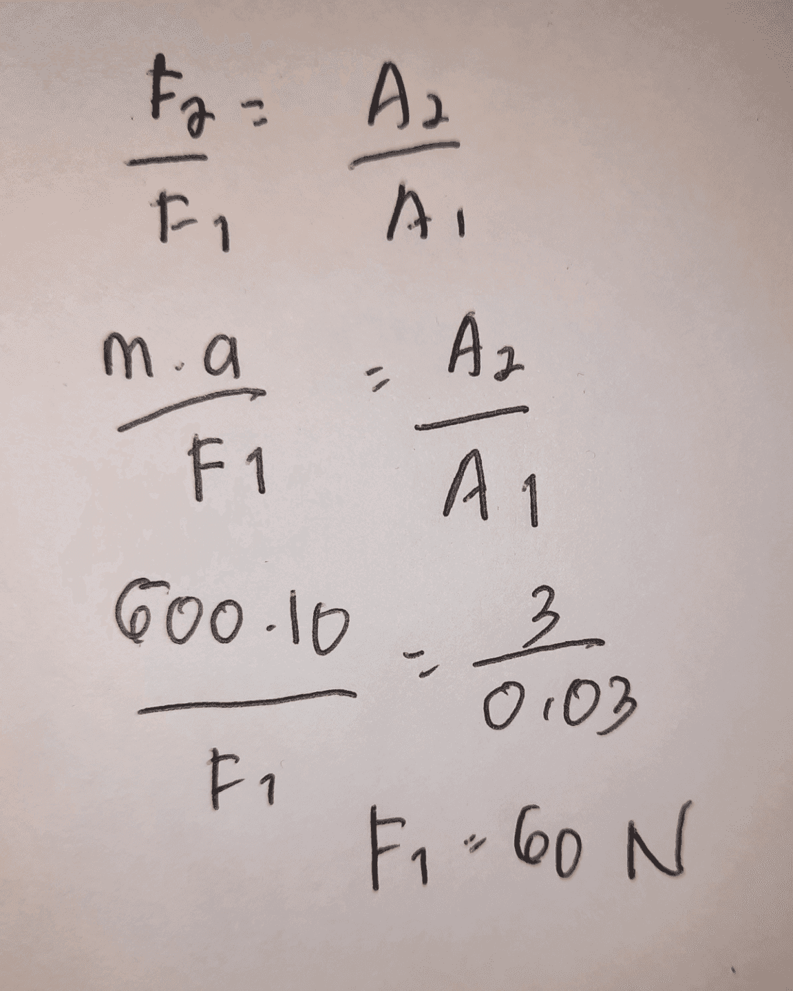 Fo= A. AI % Fi m.a Az دراد F1 A 600.10 " 이 3 0103 Fi Fi 60 N N 
