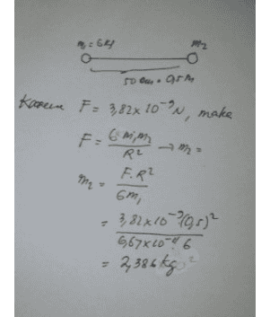 m=64 o O to our Kareen F = 3,82x 10", make F = 6 mim R2 F.R? ๆ คน 6m - 3,82x10 360 s)2 667800 6 2,386 kg 