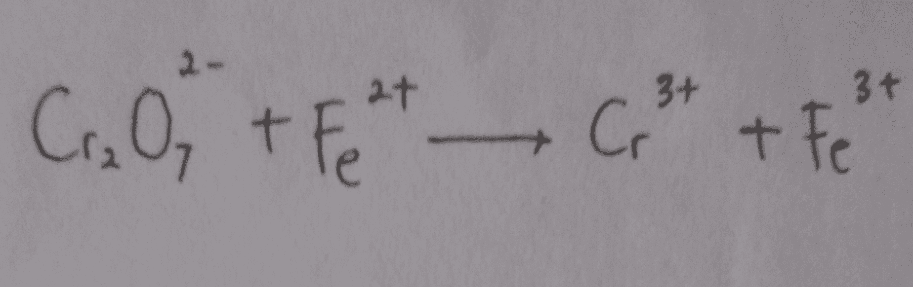 2- 3+ Cr₂O + F + C + Fe 