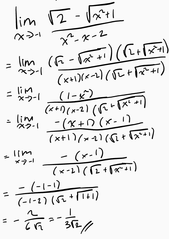 x-)-1 I x²1 x²-x-2 lim (F-8x²+1) (Foxt (x+1)(x-2)/5 + 1x²+1) *>-1 - t - x2-1 +1 lim *>-1 (1-x) (x+1)(x-2) ( VTx1 +1 lim -(X+0 (x-1) (x+1)(x27 (ret 14**) lim м x-)-1 (x-2)(8288 (-1-1) (x-1) (-1-2) (52+ liti 1 6n 35e// 