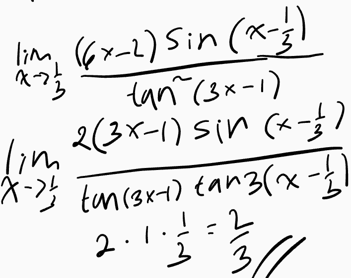 x-71 lim (6+-2) Sin (*+/) tan (3x-1) 2(36-1) sin(+2 X-> EM (3x+1) tan3(x-13 lim 2 2 2. ..! 3 . 30 