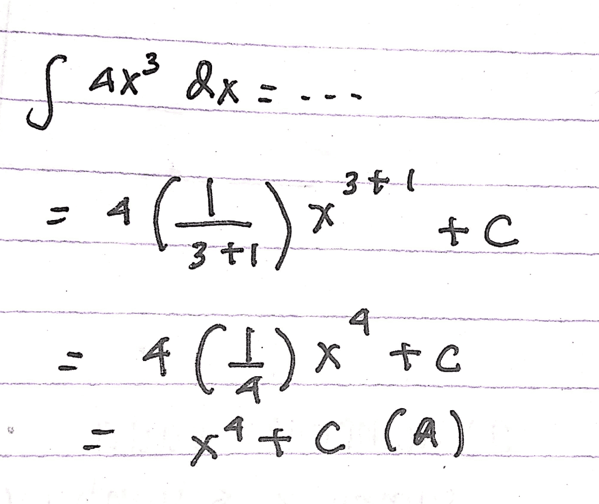 3+ ( ll S AX3 dx = ... ** 4 (+4)**+C X4C + C (a) 464) + c 