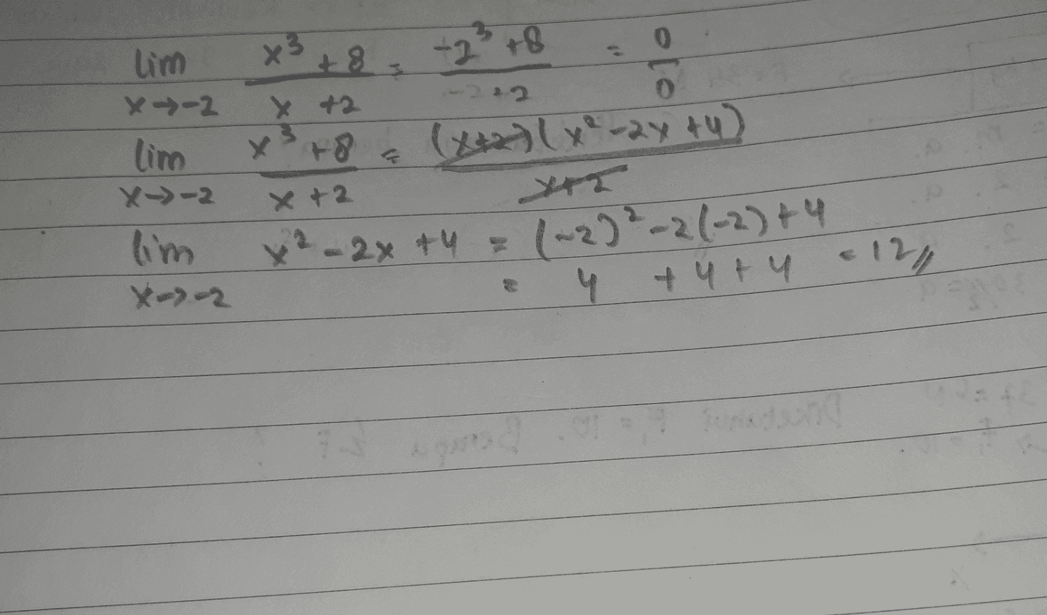 0 lim x→-2 x312-29. + 8 -212 0 x +2 x218 (ht KE-का) limo x>-2 lim X--2 x+2 T x² - 2x + 4 = 120-2(-1)५ +५५ IN - h 