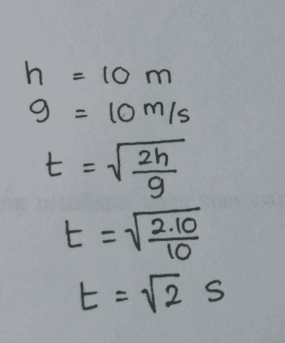 h 10 m g 9 =10m/s ta 12 t = 12.00 t = 12 s 
