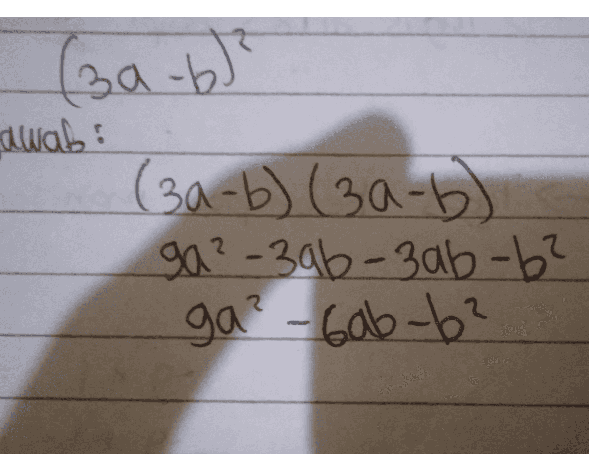 (3a -b) awab: (3a-b) (3a-b) ga²-3a6-3ab-b? ga? - Gab-b? . 2 