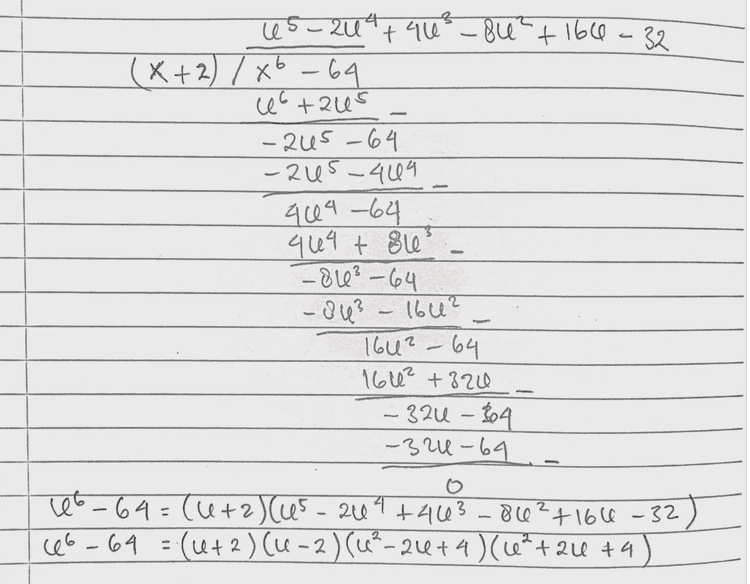 Date: مد - أي : 4) - ف (*) - (22) ( 3 3 = ر 23 + ها )( 22 - ها) (4+ 2 - 2 ه) (2 +) (+20 + = ) ( 2 - u) - t 2 - - اي (+ 2 )(-2 )( 2 t20 + 4) (02 - 2+4) او 
5 — 24*+ -10° — Ви“+ 10 - 22 (х+ 2) /х - 4 С" +2S - 2us — 64 - 2 S - 404 404 — 44 + 80 — 0° — 4 – du? (bu 16° — 64 16° +3° — 320 – Ko4 - - b4 6 (0° — 64 = (a +2 )(5 - 2* +43 – 8%+160 -32 6 – 4 =(а+2 ) (u -2)(a*- 20 + 4 ) (0° + 2 + 4 